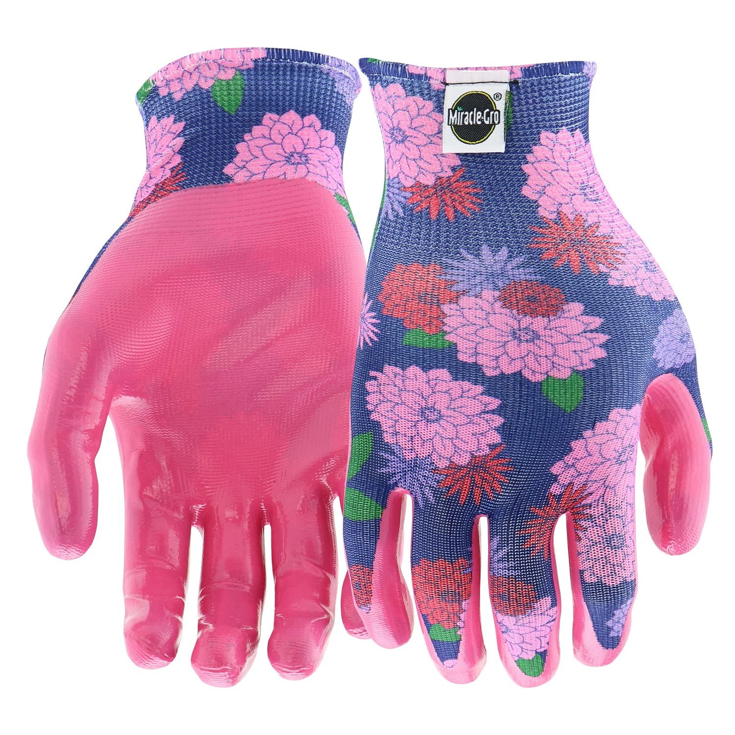 Miracle-Gro women's nitrile coated gloves with water-resistance palm for dry garden tasks.