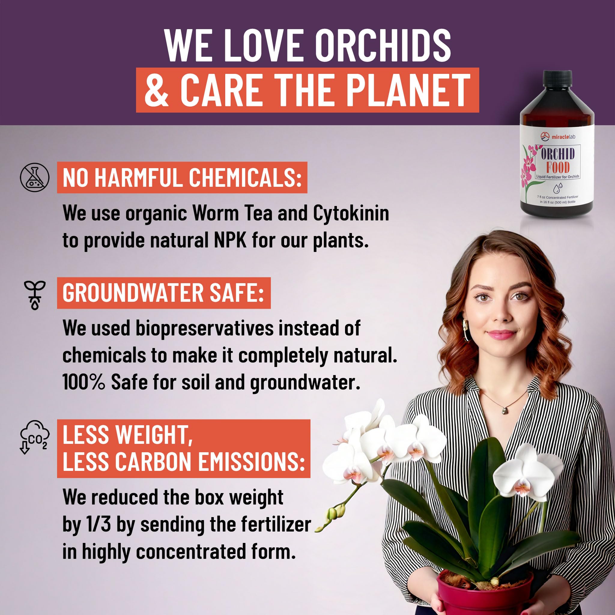 Miracle Lab Liquid Orchid Fertilizer blooming orchids supports more abundant flowers.