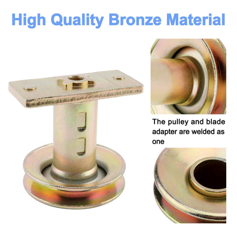 Misakomo bronze pulley adapter showing robust material and fit for outdoor mowing.