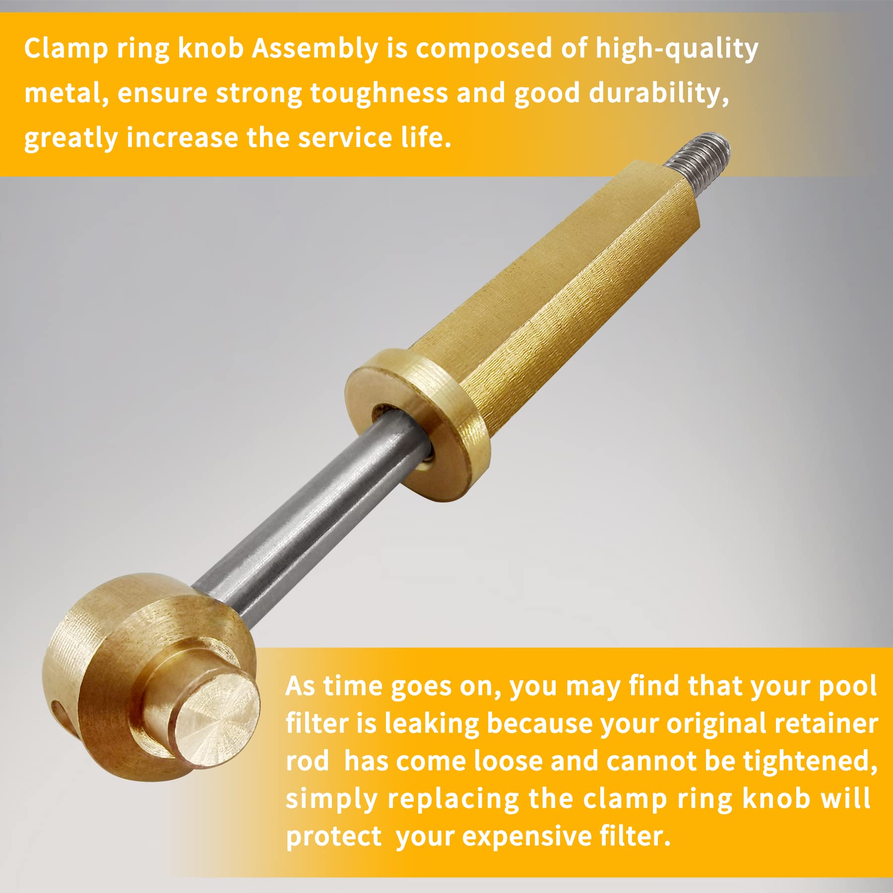 Misakomo clamp ring knob installed on filter shows easy replacement.