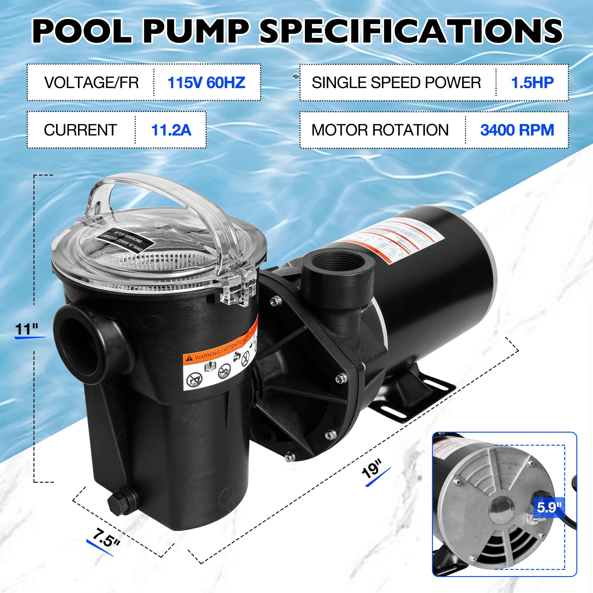 Misakomo 115V 48Y frame pump designed for simple installation beside standard outlets.