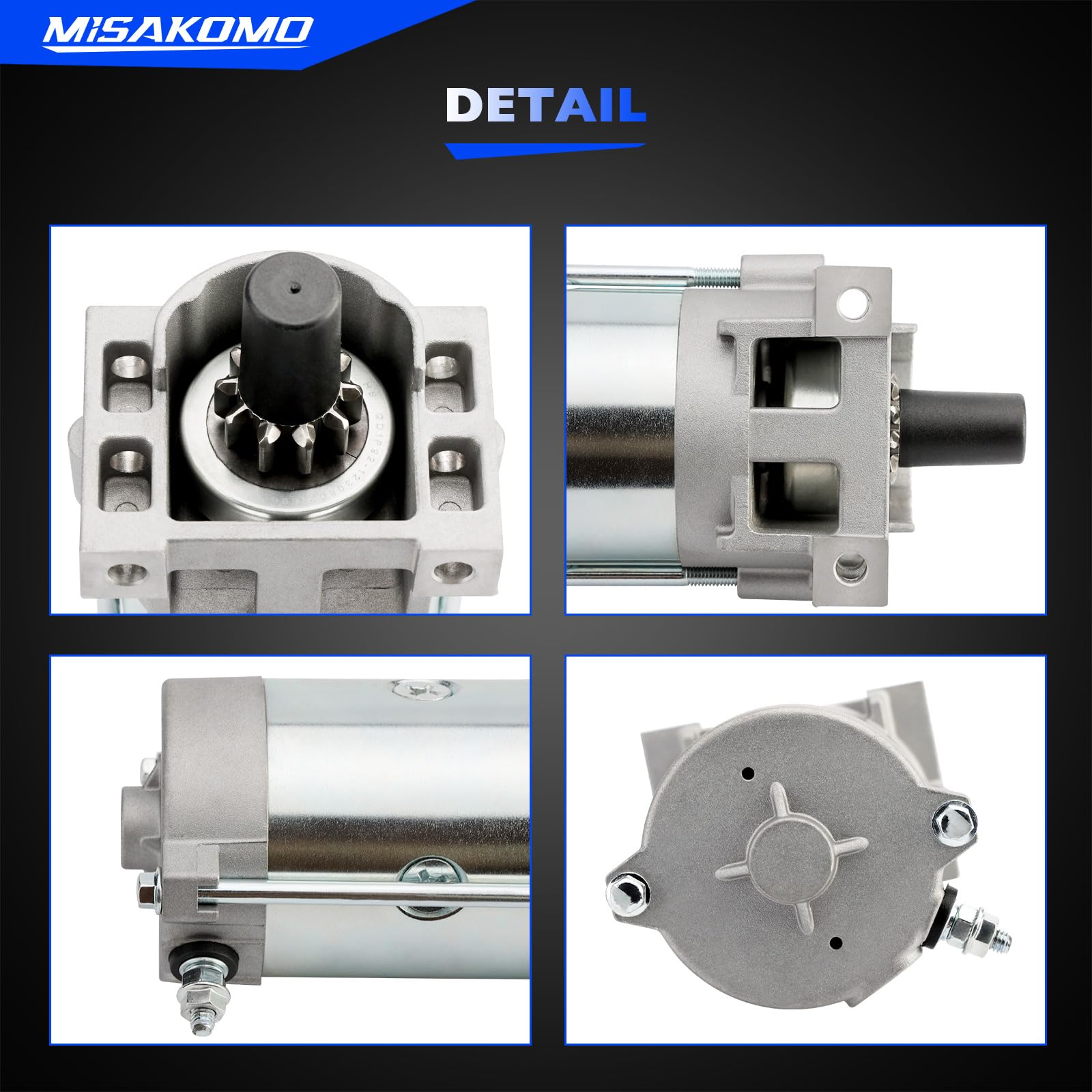 Misakomo starter motor side view showing compact, durable build