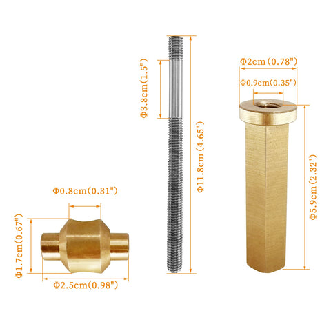 Misakomo threaded rod detail highlights durable metal.
