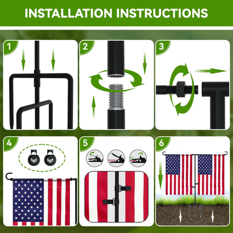 MISNI anti-wind clips keep two flags tidy and flutter-free