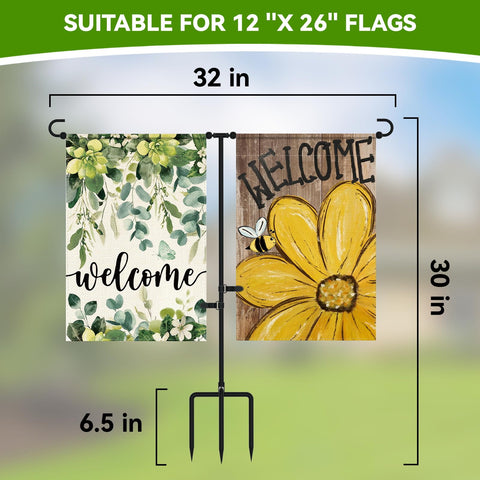 MISNI double-flag display illustrates seasonal decor without tangling