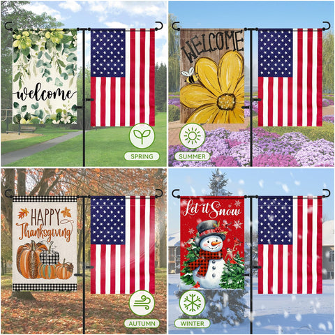 MISNI front yard display with sturdy, stable flag stand outdoors
