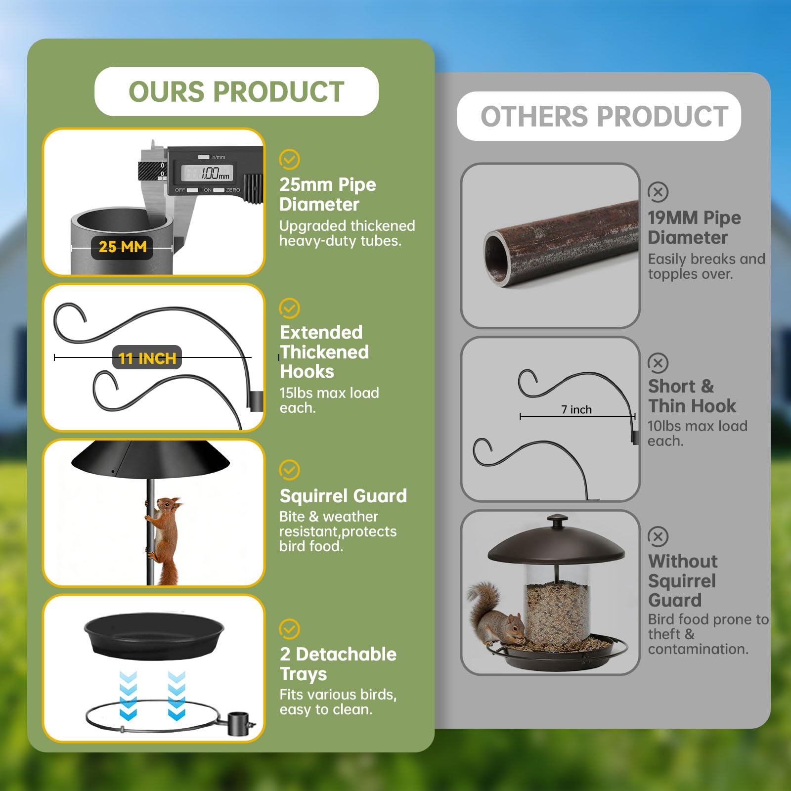 Misoull mesh-seed-tray keeps seeds dry and debris-free for healthy feed.