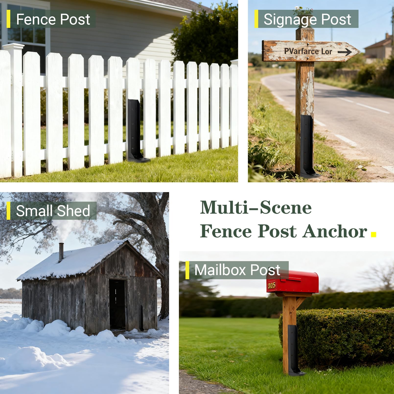 Misoull multi-scene fence post anchor suits garden mailbox posts and deck supports.