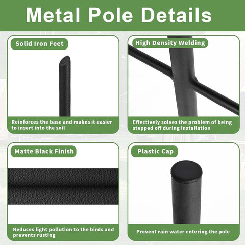 MISPACIO 80-inch outdoor feeder pole provides durable garden support