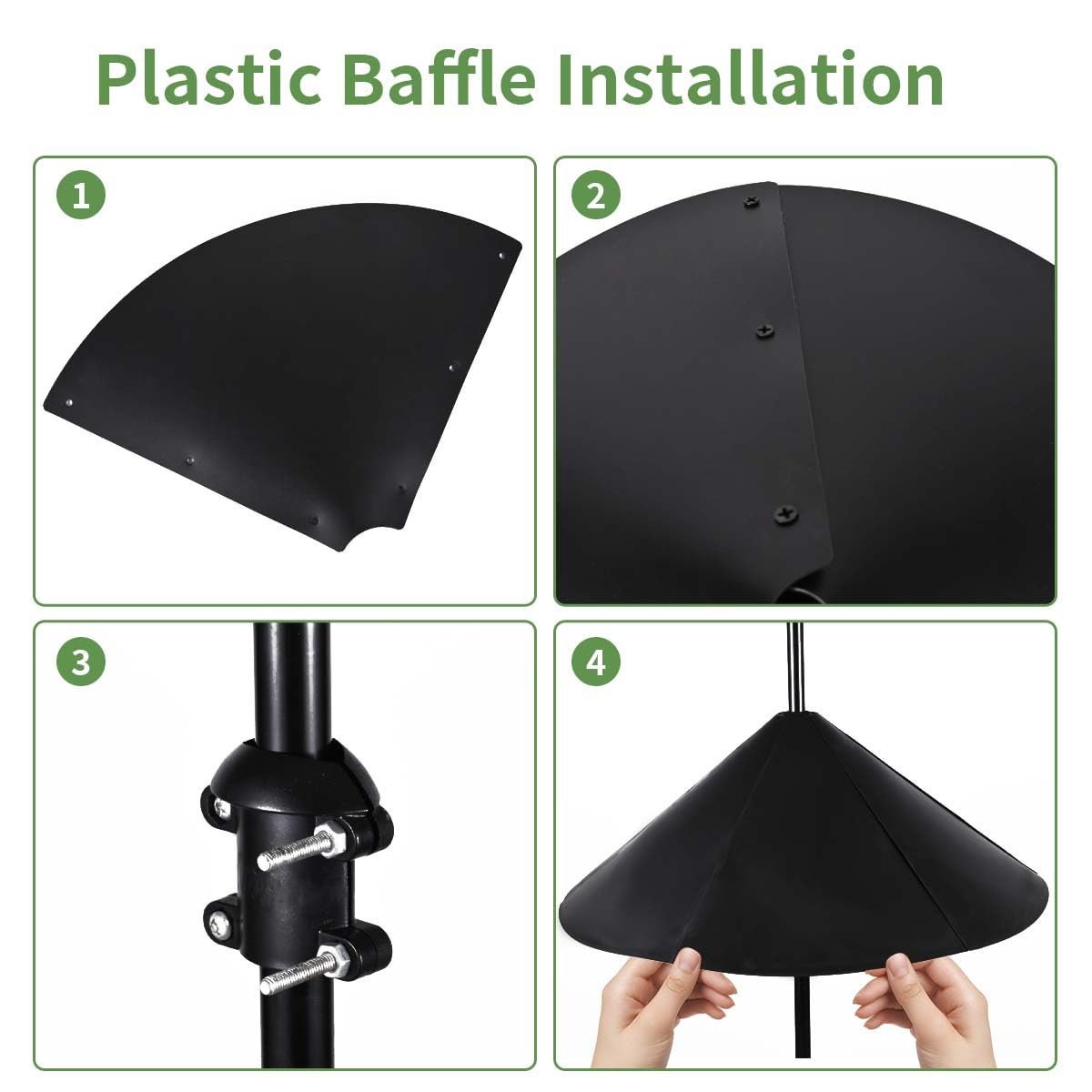MISPACIO thick PP baffle blocks squirrel access