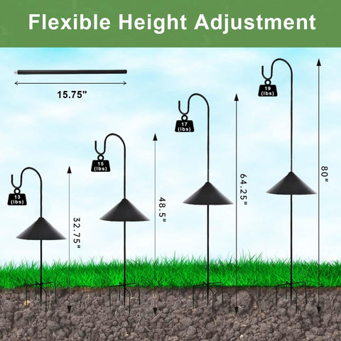 MISPACIO shepherd hook top for secure feeder hanging