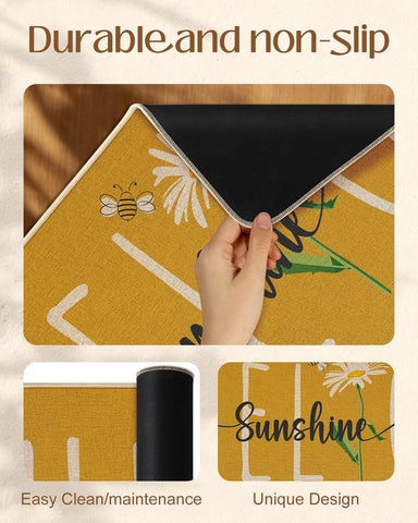 Miss Adola Hello Sunshine mat sized 17x29 for front porch or indoor use.