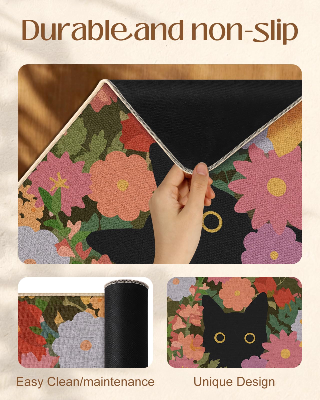 Miss Adola low-profile mat easily slides under doors