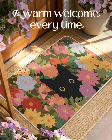 Miss Adola washable doormat with faux linen for easy cleaning
