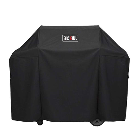 Heavy-duty waterproof MissGrill 7130 cover shields from rain and dirt