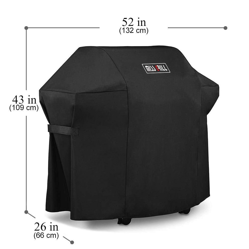 MissGrill heavy duty waterproof material guards against rain and splashes.