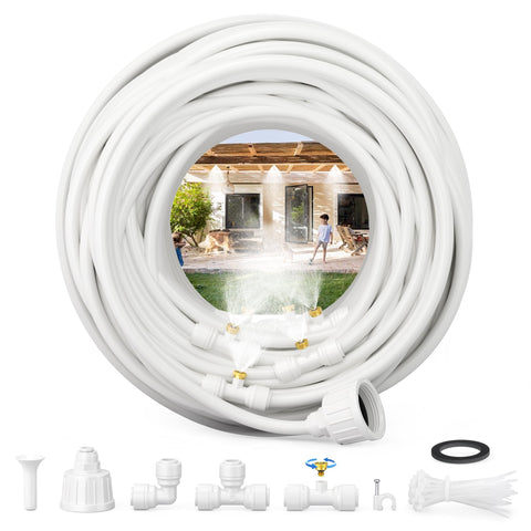 MISSIGO misting system for outdoor patio cooling and refreshing guests on hot days.