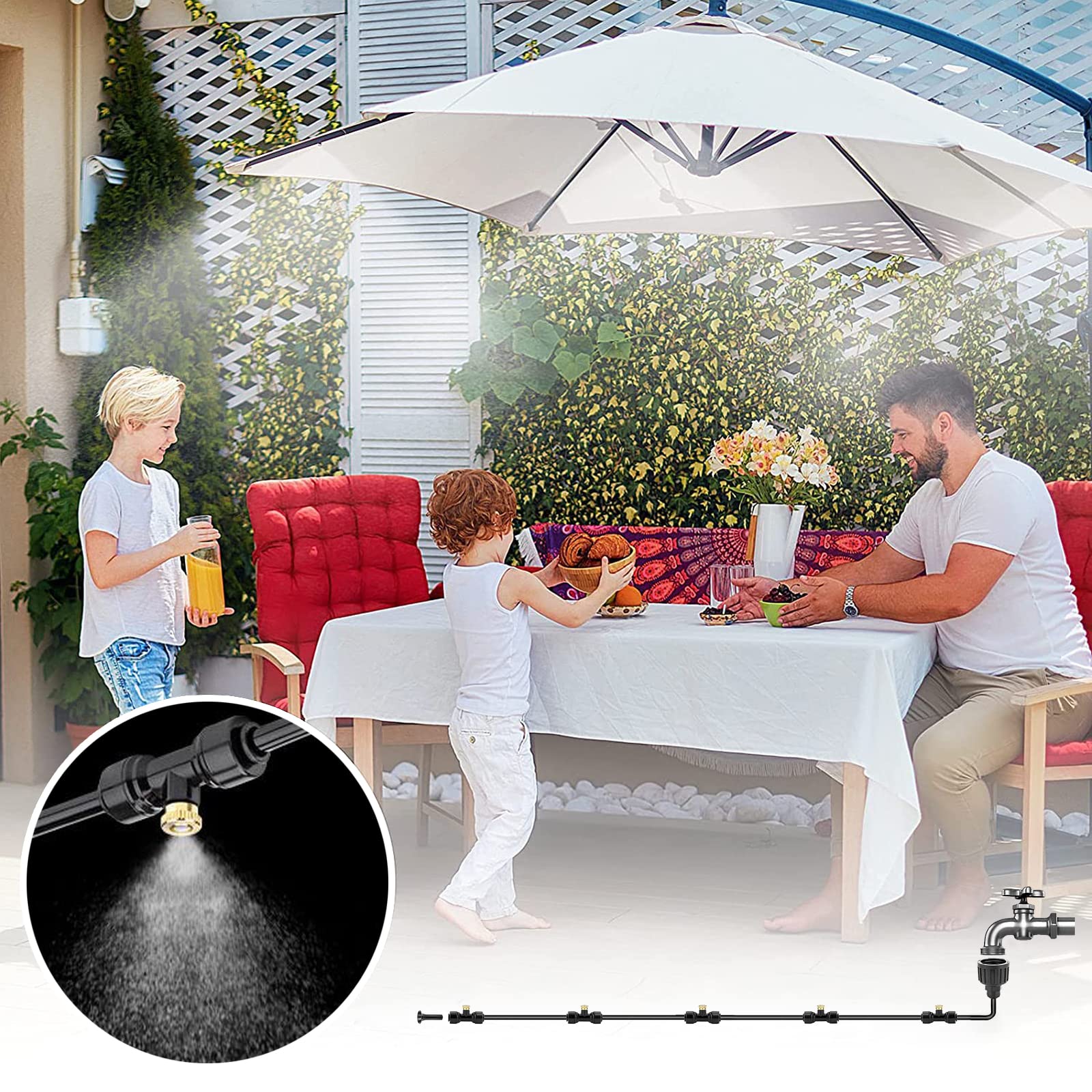 MISSIGO outdoor misting kit shown in vibrant gift box for gifting or storage.