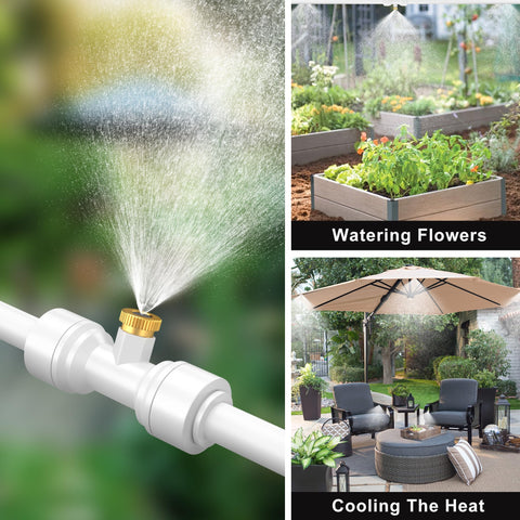 MISSIGO misting system suits pasture and garden cooling near seating areas.