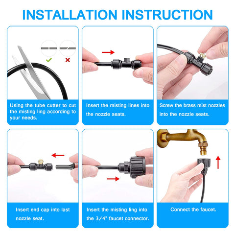 MISSIGO tee adapters enable multi-point cooling in gardens or gazebos.
