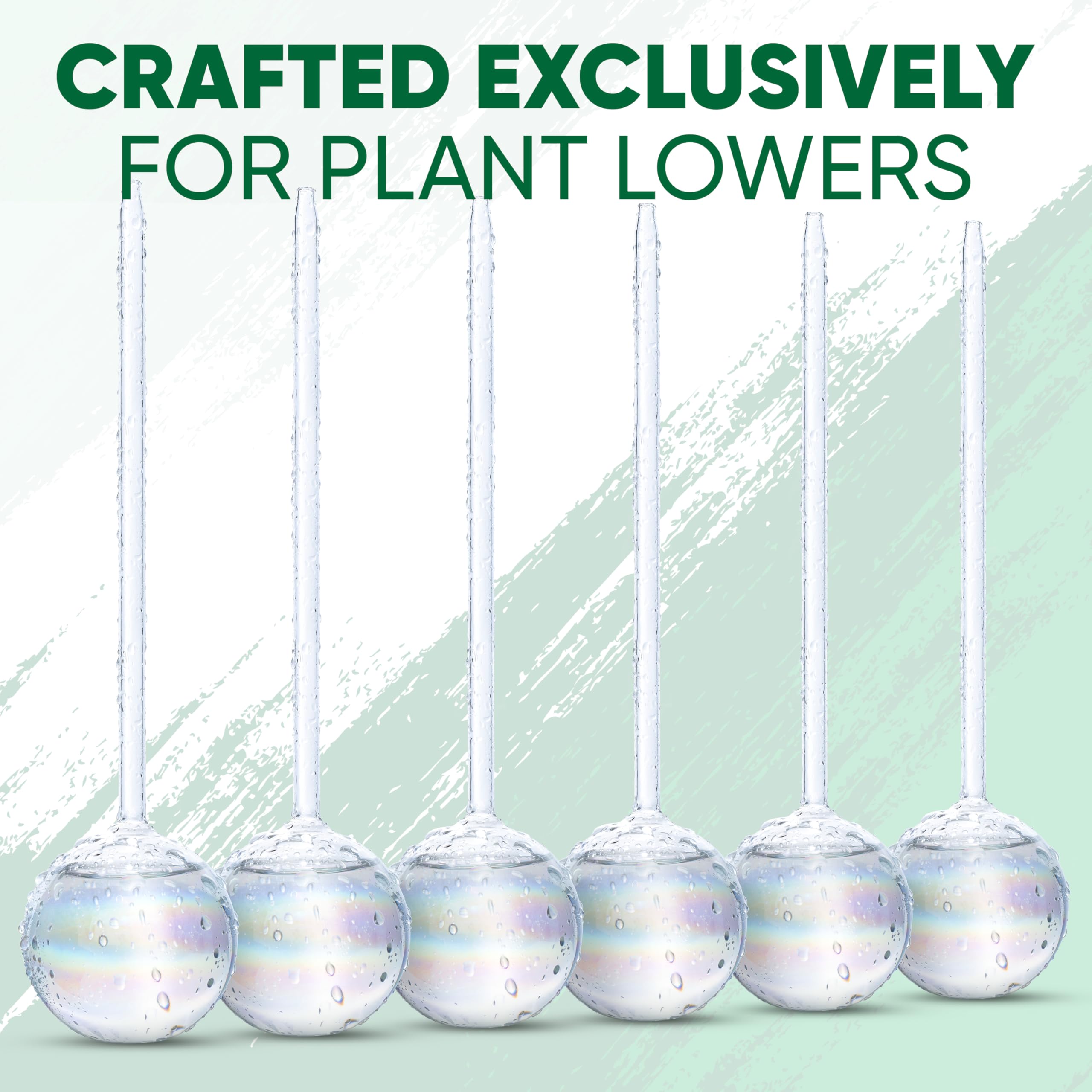 Mission Gallery glass watering globes enabling hands-off plant care