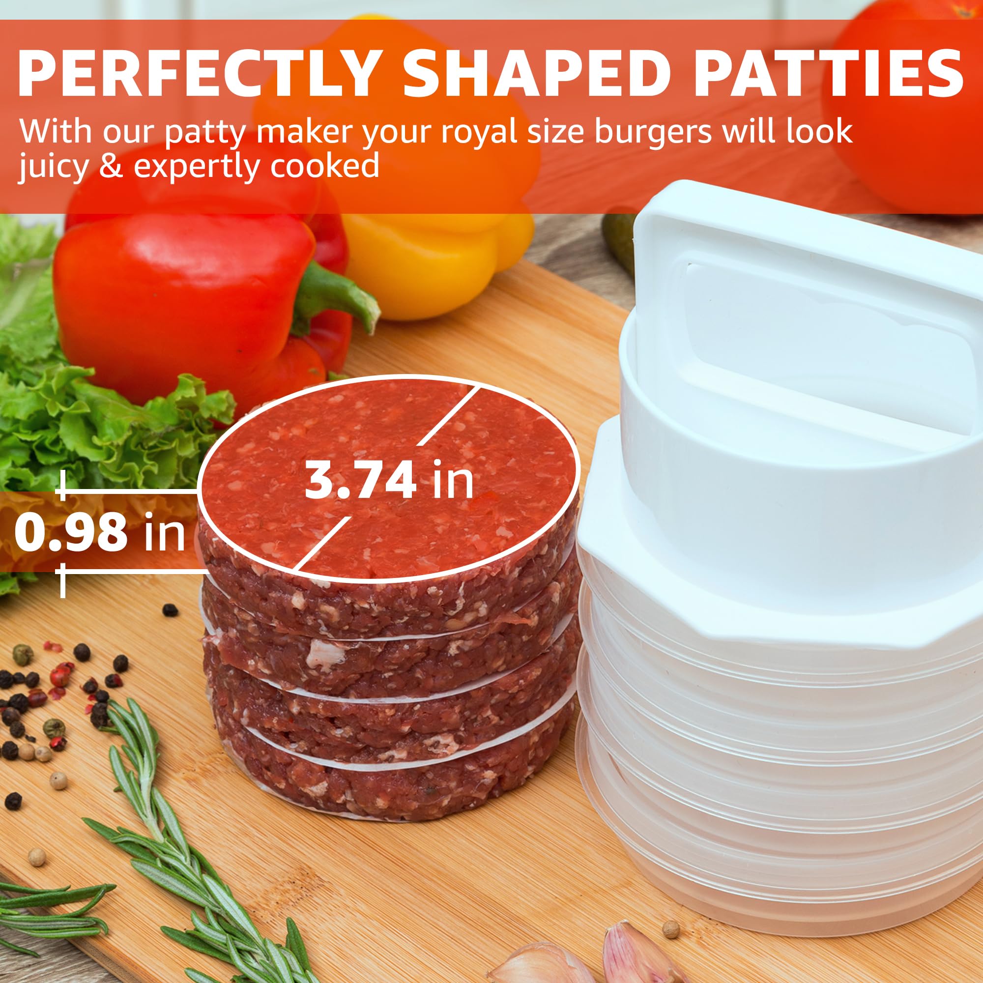 Mission Gallery storage containers organize pre-formed patties for easy grilling