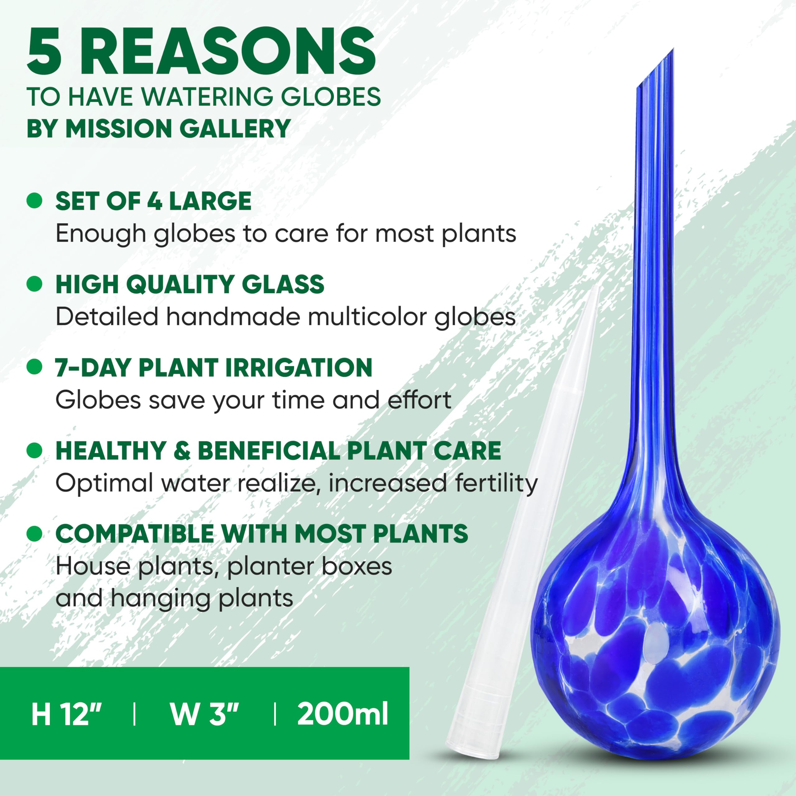 Mission Gallery water globes are suited for succulents and drought-tolerant plants.
