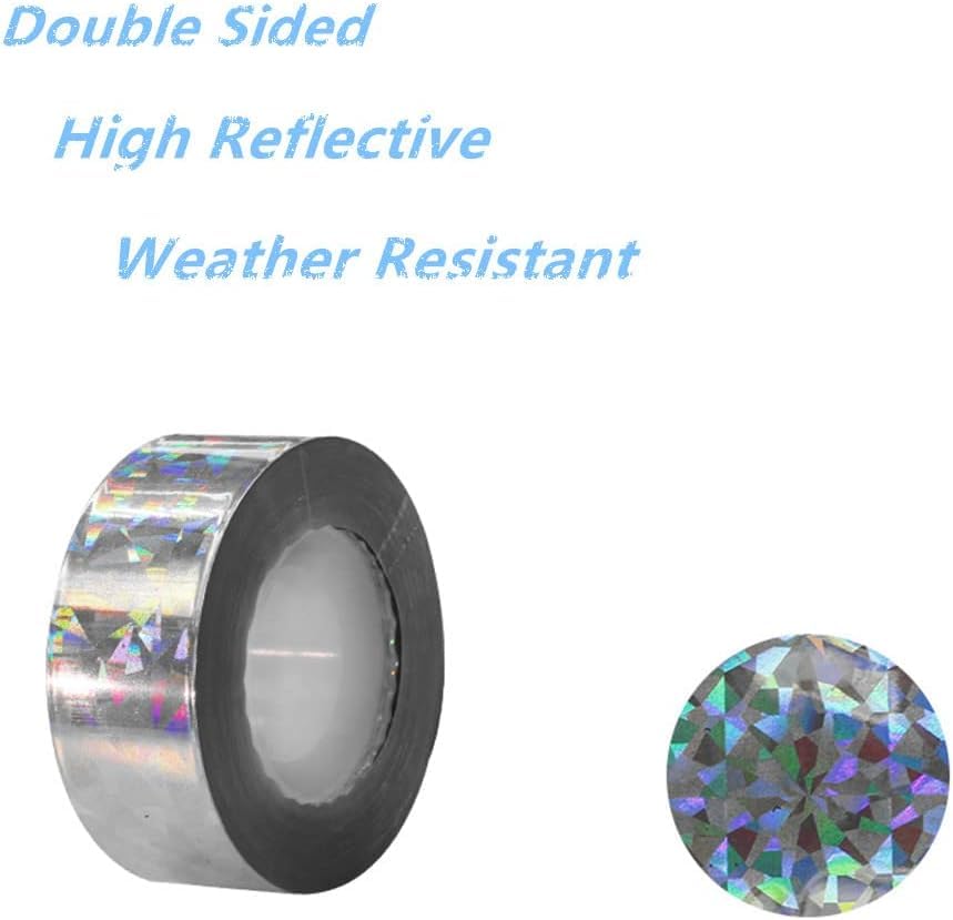 Close-up of the holographic surface on MISSYOUNG Bird Scare Ribbon for high visibility.