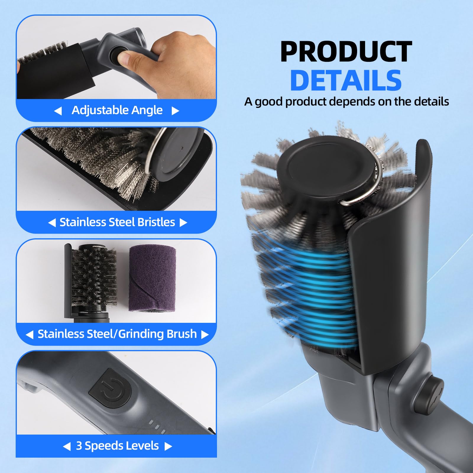 Mistcado three-speed motor cleans from light to heavy residue
