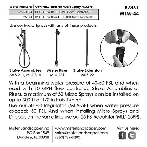 Mister Landscaper 5 ft radius spray for efficient irrigation along borders.