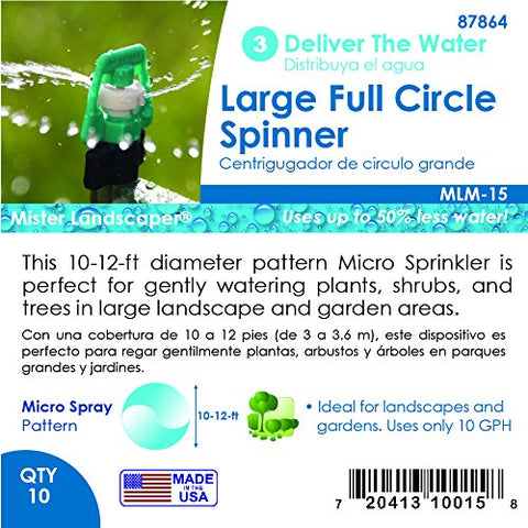 Mister Landscaper MLM-15 tree-coverage sprinkler supports lush landscape canopies.