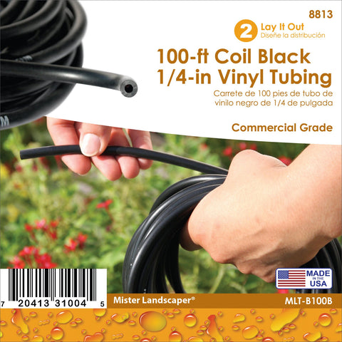 Mister Landscaper UV-resistant heavy-wall tubing for outdoor irrigation use.