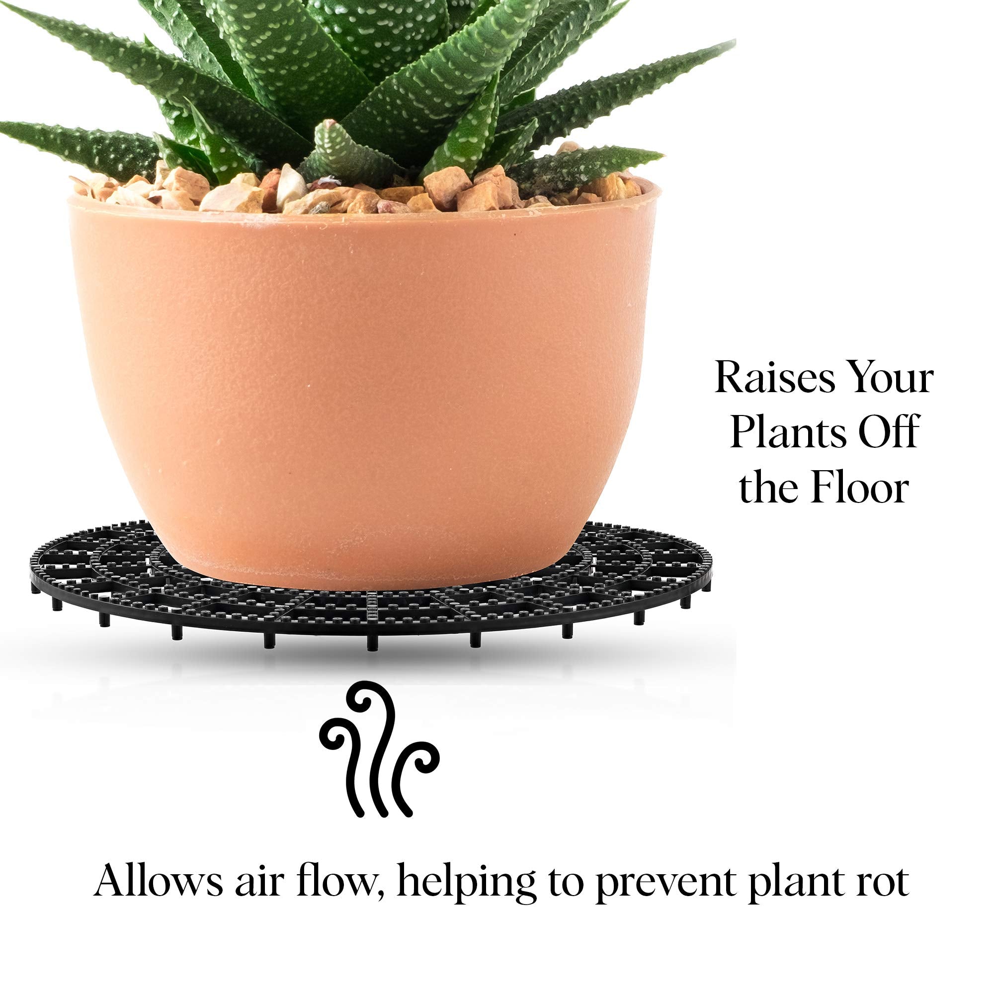 MISTIC COOL outdoor plant stand supports flowers with a stylish black finish.
