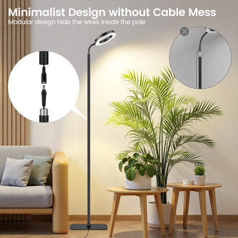 MistyJungle adjustable gooseneck supports precise light direction for shelves and pots.