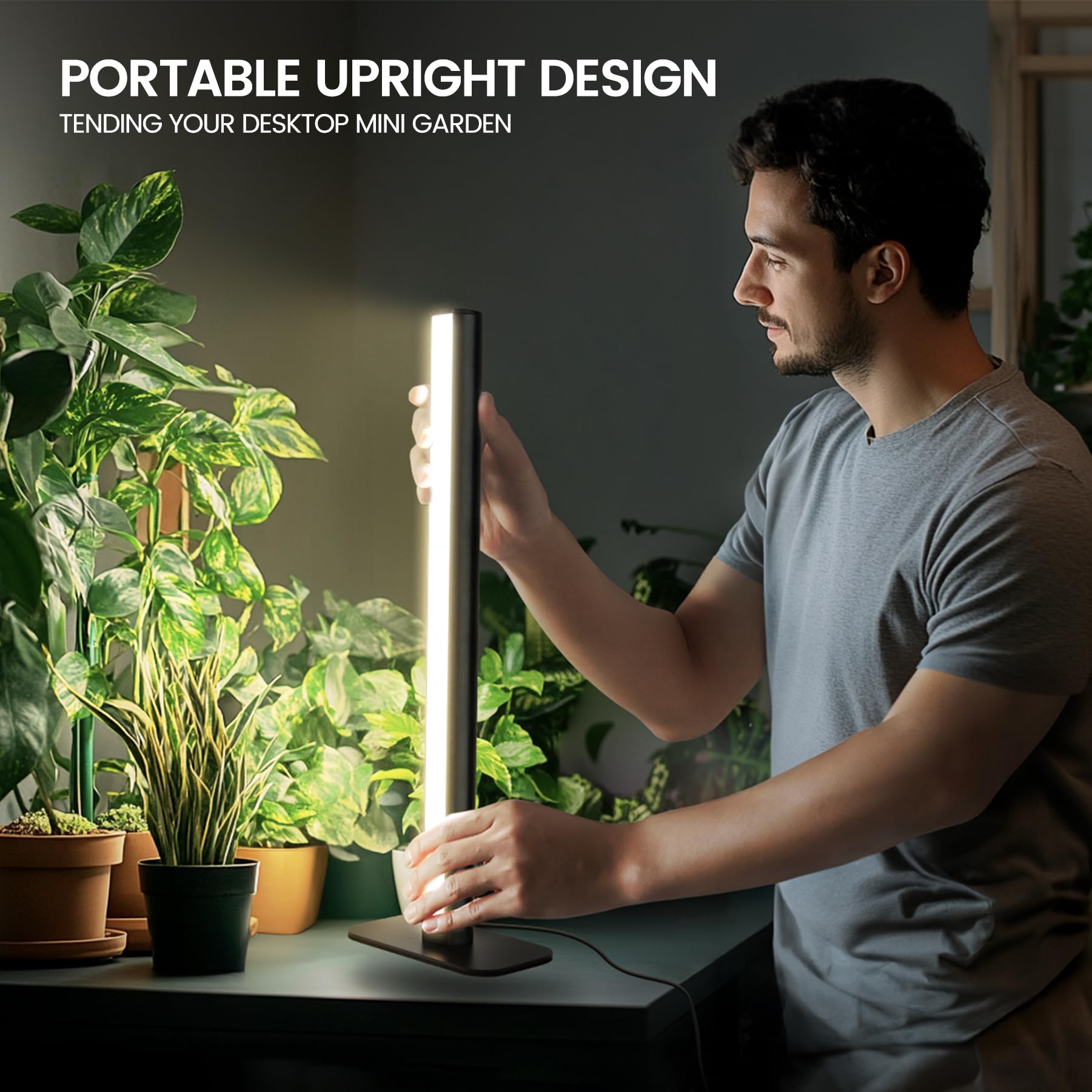 MistyJungle grow light seed starting setup supports early growth