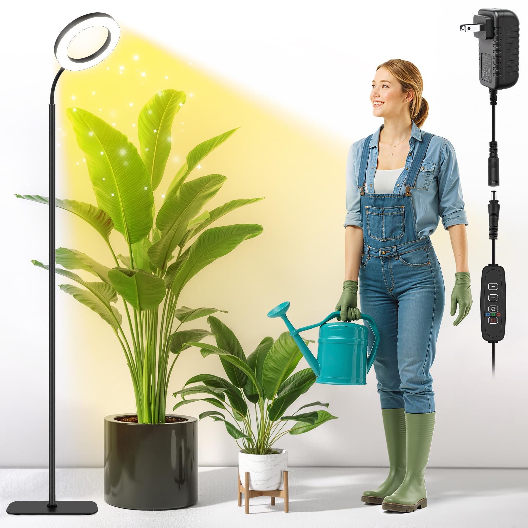 MistyJungle halo-ring grow light enhances indoor plant glow and ambiance.