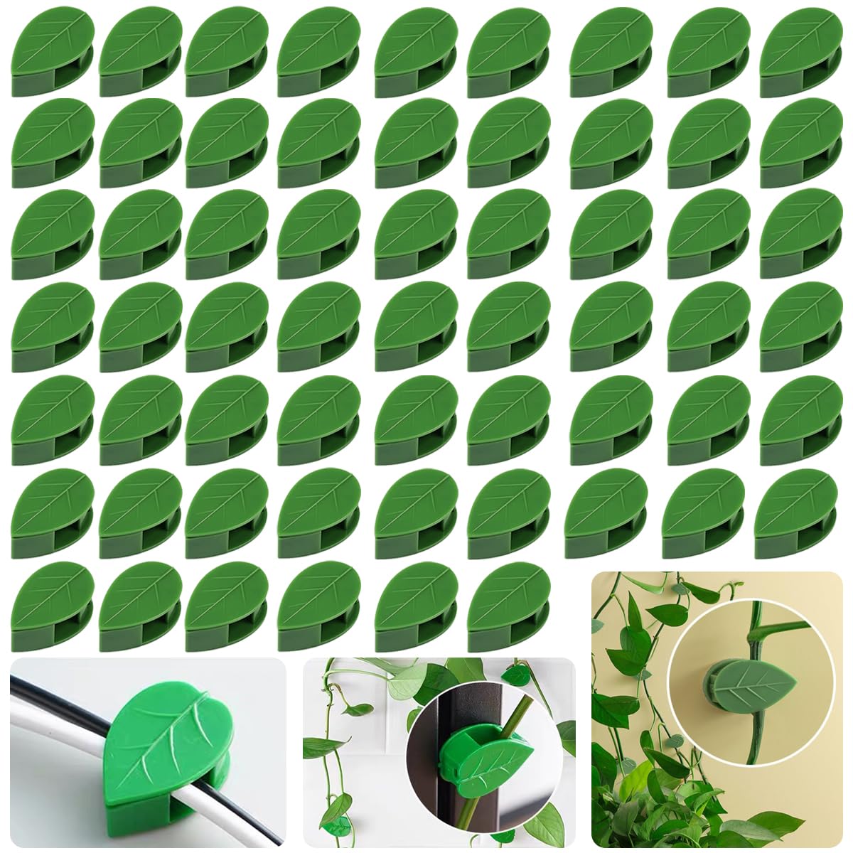MITAOFAIRY leaf-shaped clip securing plant vines on walls.