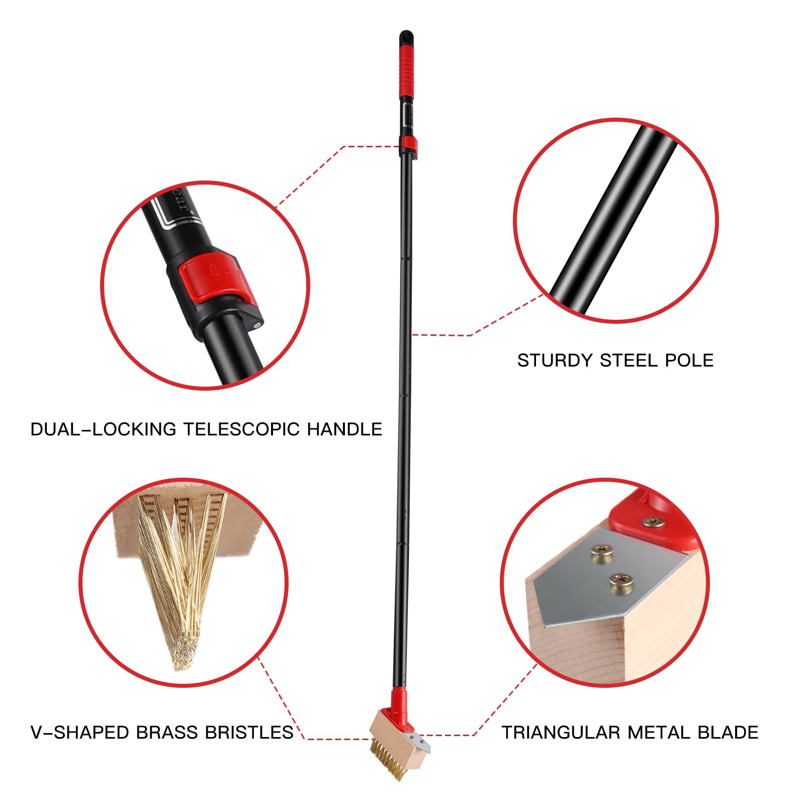 Mitclear V-shaped brass bristles target weeds between pavers