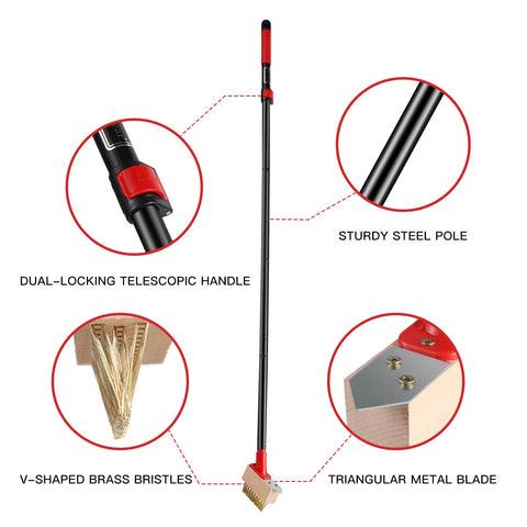 Mitclear V-shaped brass bristles target weeds between pavers