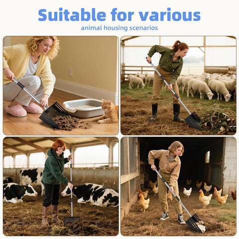 Mittimiya coop-sand-litter cleaner shown in action.