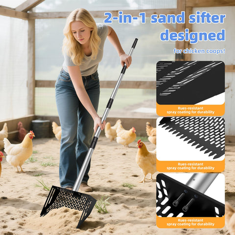 Mittimiya removable stainless steel handle offers adjustable reach.
