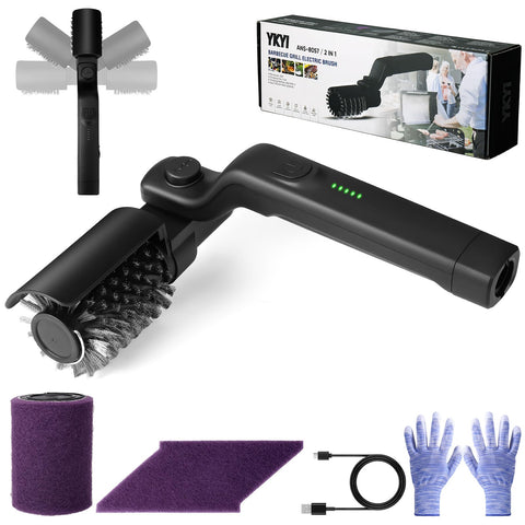 Mity rain Electric Grill Cleaner Brush in action with a powerful 400 RPM motor for fast cleaning
