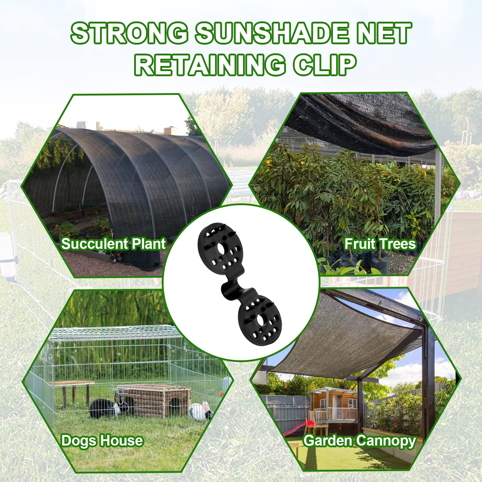 Mity Rain garden netting clip setup offers easy enclosure of garden areas