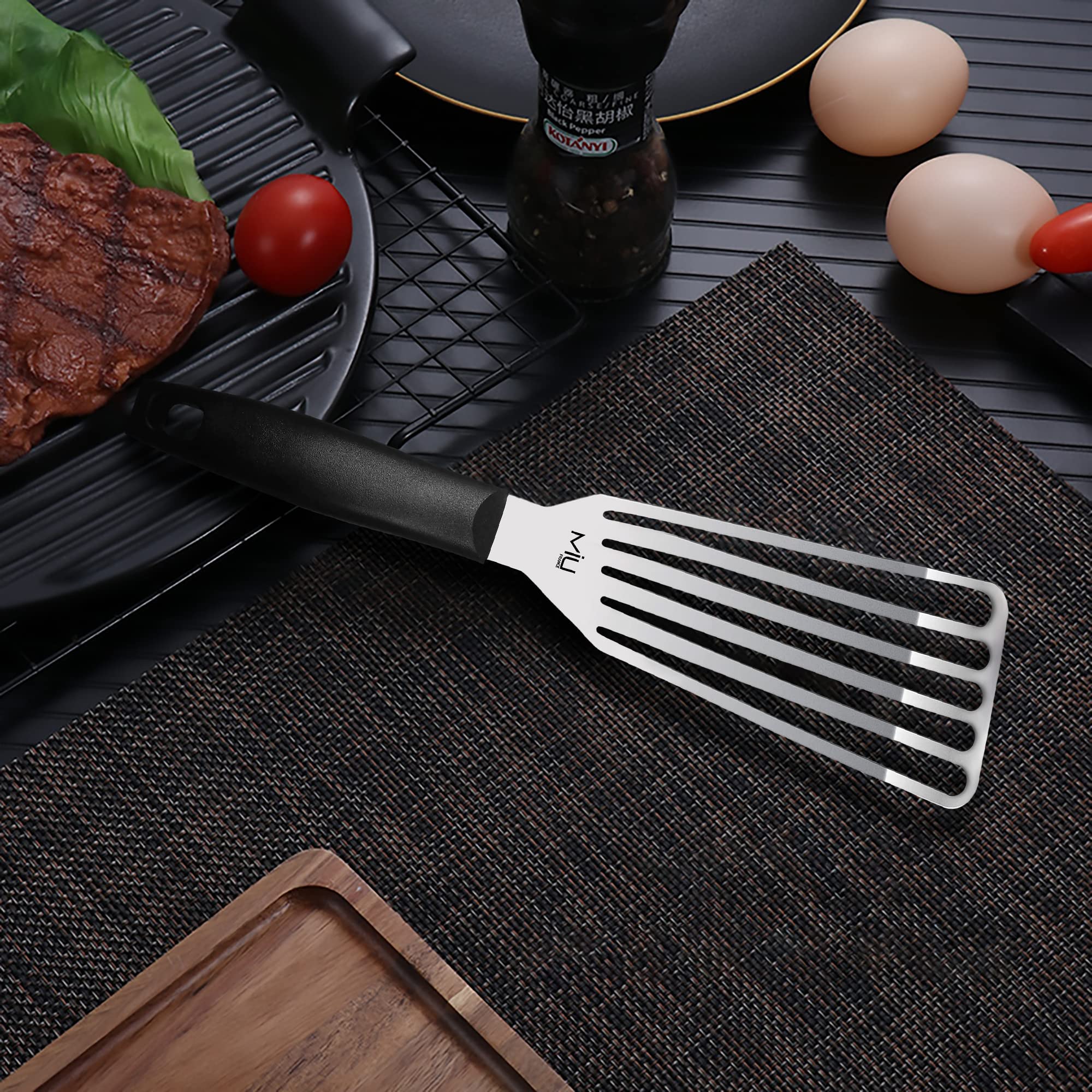 MIU France slim-flip design supports delicate pancakes and eggs