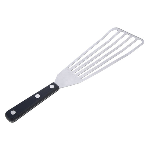 MIU France fish spatula with a large slotted head for flipping fillets and burgers.