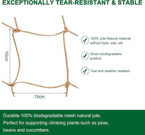 Miuezuth jute netting 3mm durable twine supports crops and flowers