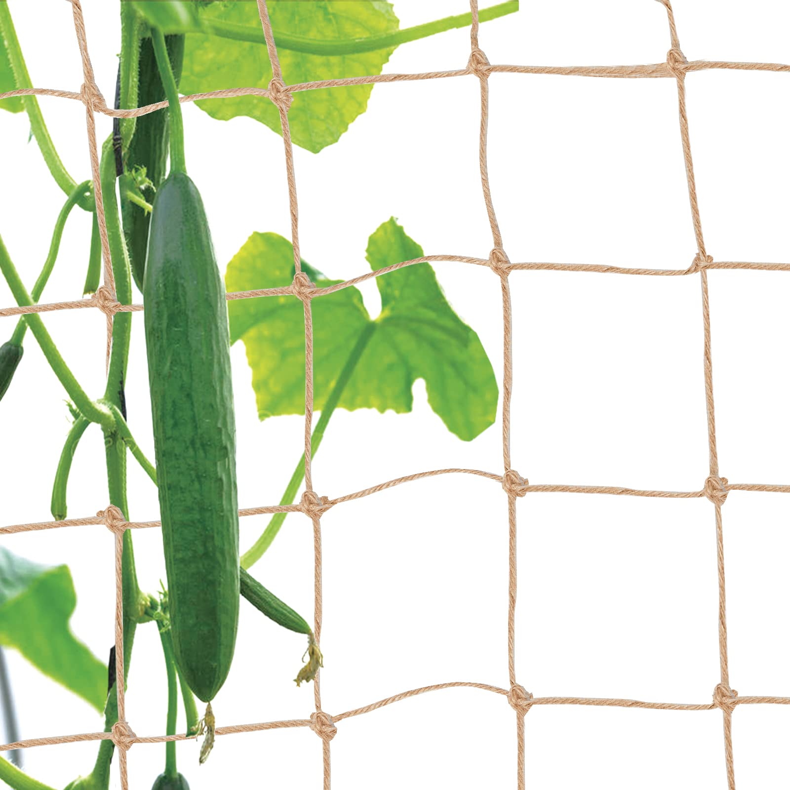 Miuezuth jute netting corner hang shows easy setup for garden trellising