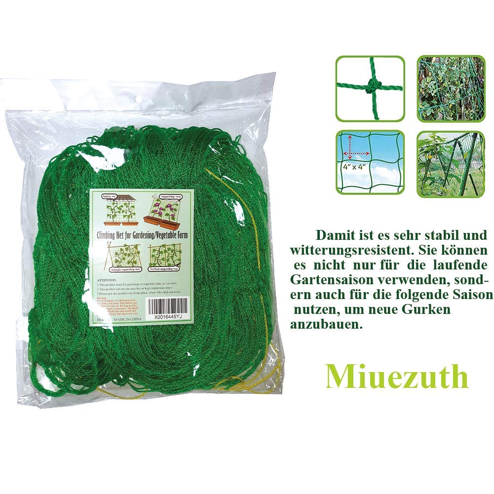 Durable, UV-stabilized Miuezuth netting resists weather and chemicals.
