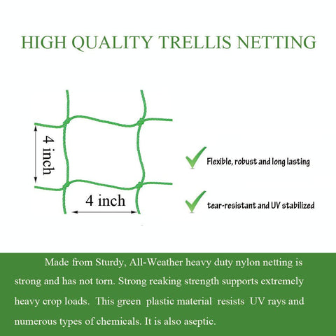 Miuezuth heavy-duty nylon trellis keeps crops off the ground.
