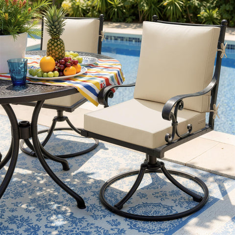 MIULEE beige outdoor back cushion back gusset and supportive fill for comfort.